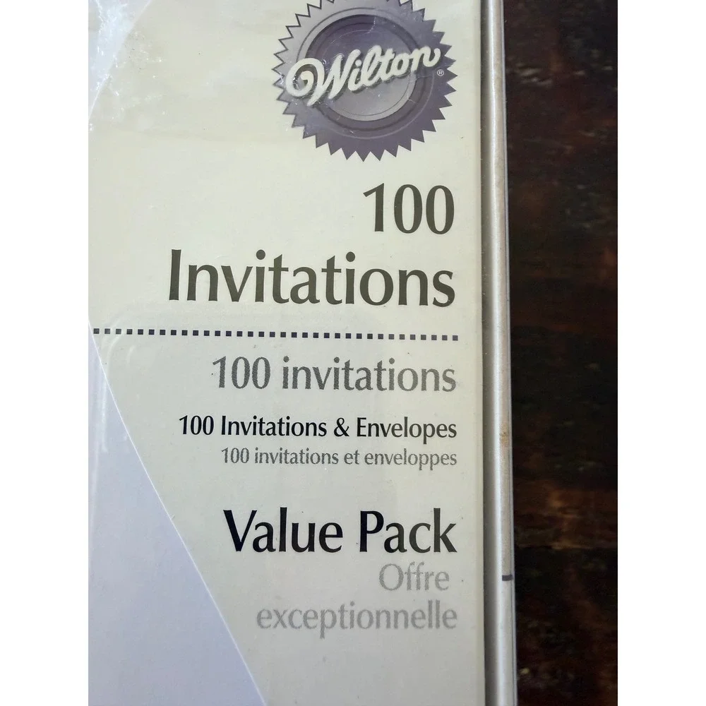 Wilton Invitation Kit 100 Count White New Embossed Border DIY Wedding Classic